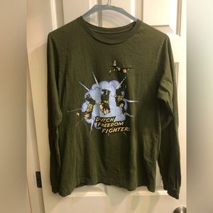 Olive green Dutch Brothers long sleeve t shirt, size L